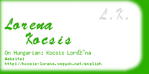 lorena kocsis business card